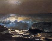 温斯洛荷默 - Moonlight, Wood Island Light